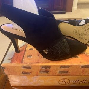 Bella Vita Black Suede/Snake Pumps